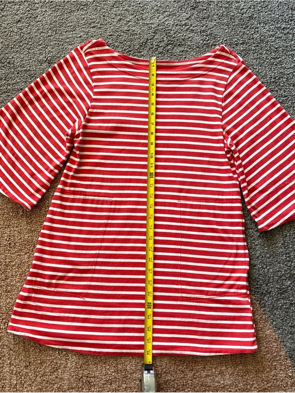 Free People free-est X Red and White Striped Boho Nautical Mini Dress Pockets